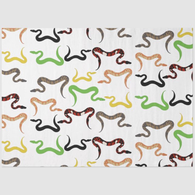 Colourful Snakes Python Reptile Pattern Tissue Paper (Front)