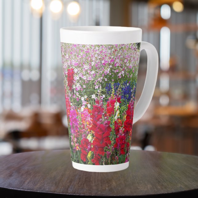 Colourful Snapdragon Garden Floral Latte Mug (In Situ)