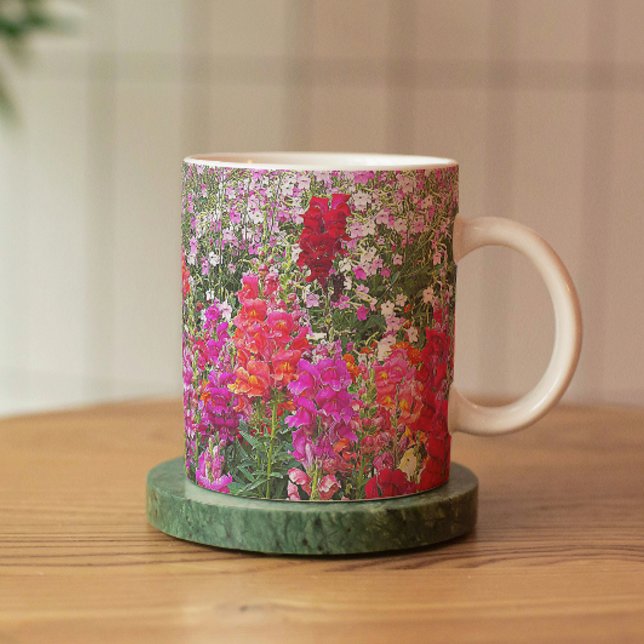 Colourful Snapdragons Garden Floral Coffee Mug (In Situ Coaster)