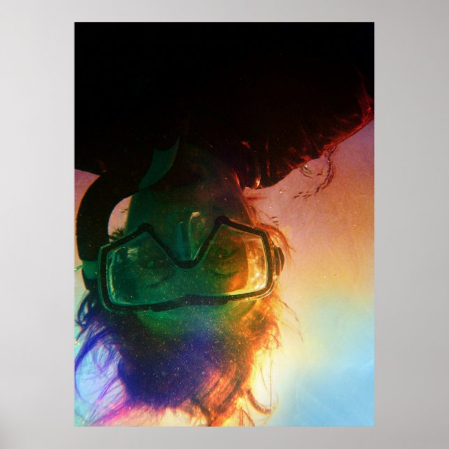 colourful snorkeler poster (Front)