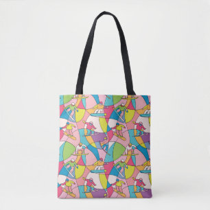 Colourful snowboarders: vintage seamless pattern. tote bag