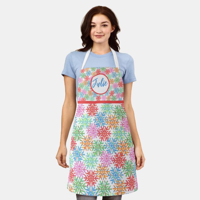 Colourful Snowflake Apron (Worn)