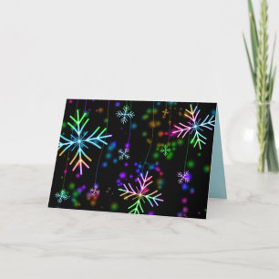 Colourful snowflake Christmas pattern greeting car Holiday Card