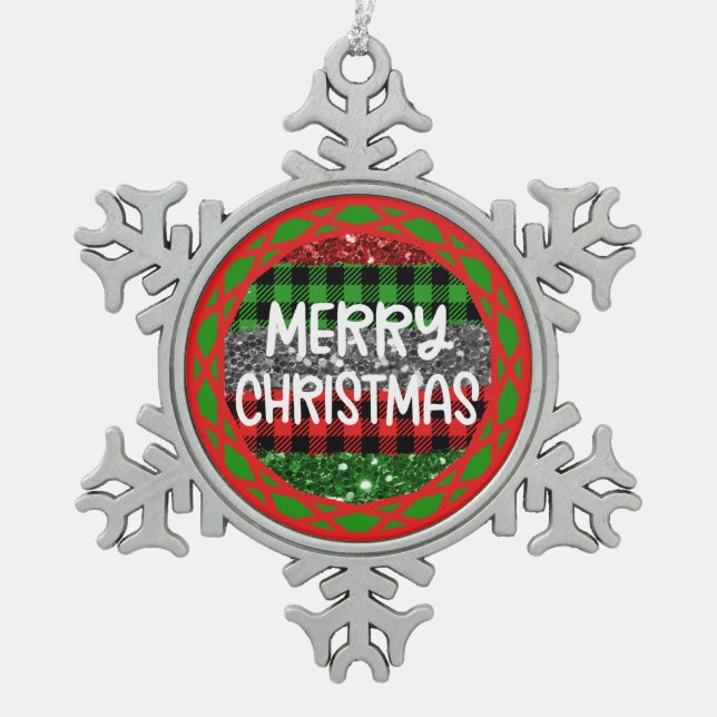 Colourful Snowflake Ornament - Photo Personalised! (Front)