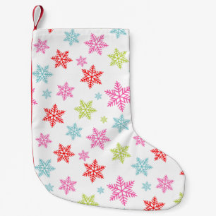 Colourful Snowflake Pattern – Festive Winter Desig Small Christmas Stocking