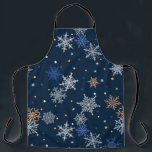 Colourful Snowflakes Apron<br><div class="desc">A Blue Snowflake Adult Apron For The Holidays</div>