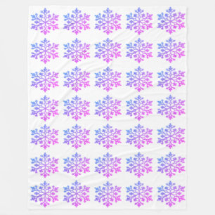 Colourful Snowflakes Fleece Blanket