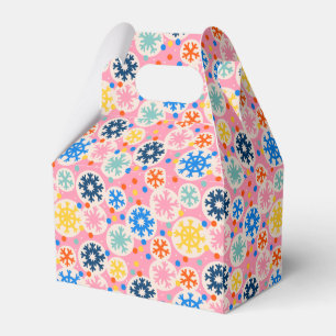 Colourful Snowflakes on Pink Holiday Pattern Favour Box
