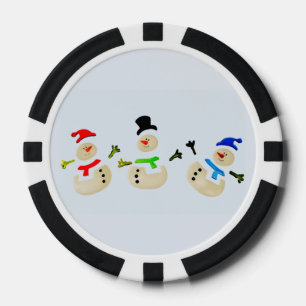 Colourful Snowman Christmas Parade Poker Chips