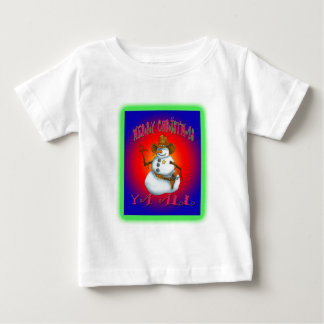 Colourful Snowman design western Howdy Baby T-Shirt
