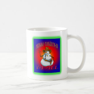 Colourful Snowman design western Howdy Coffee Mug
