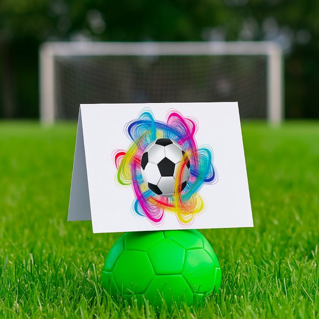 Colourful Soccer Ball Note Cards (Creator Uploaded)
