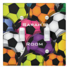 Colourful Soccer Balls Design Light Switch Cover