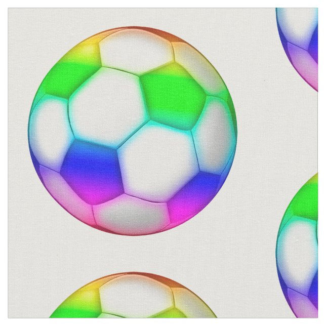 Colourful Soccer Balls Pattern | Sport Gifts Fabric (Close Up)