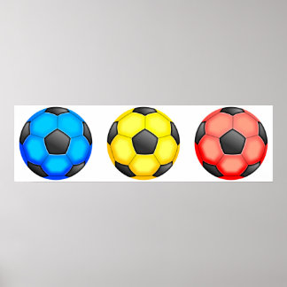 Colourful Soccer Balls Poster
