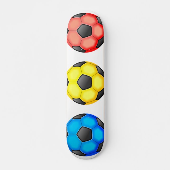 Colourful Soccer Balls Skateboard (Front)