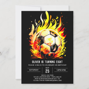Colourful Soccer Children's Editable Birthday Invitation