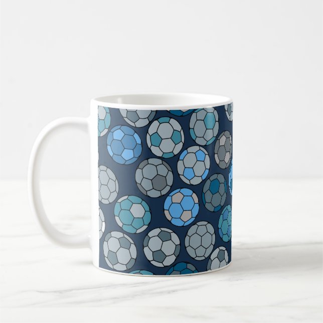 Colourful Soccer Pattern Coffee Mug (Left)