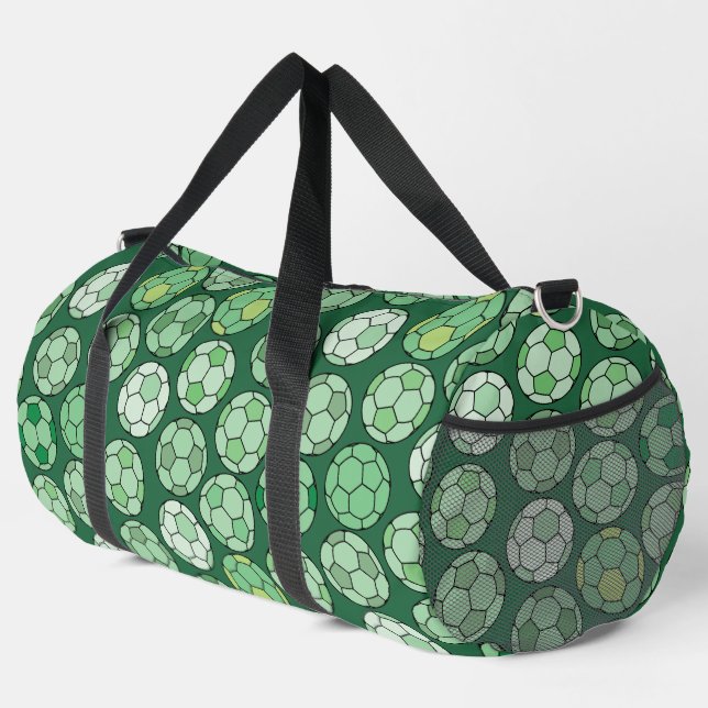 Colourful Soccer Pattern Duffle Bag (Right Corner)