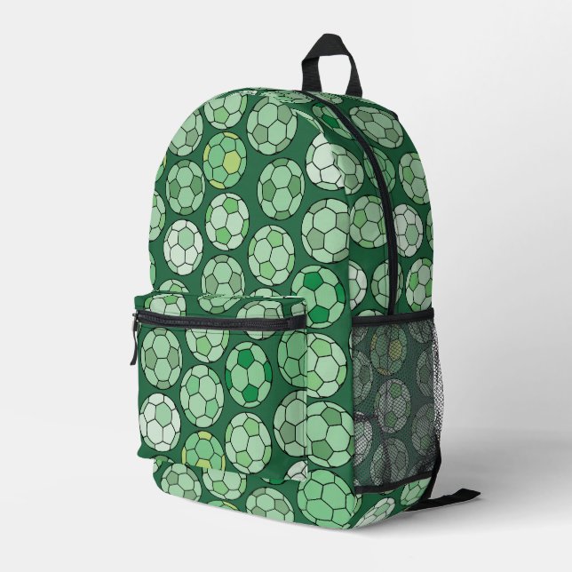 Colourful Soccer Pattern Printed Backpack (Back Corner Right)