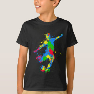Colourful Soccer Player  T-Shirt