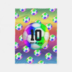 Colourful Soccers Balls Girly Sport Gift Fleece Blanket