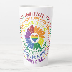 Colourful Social Justice Flower Word Art  Latte Mug
