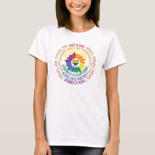 Colourful Social Justice Flower Word Art T-Shirt