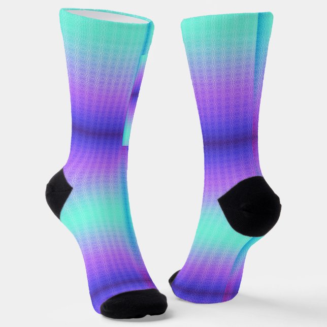 Colourful socks with a gradient pattern ranging (Angled)