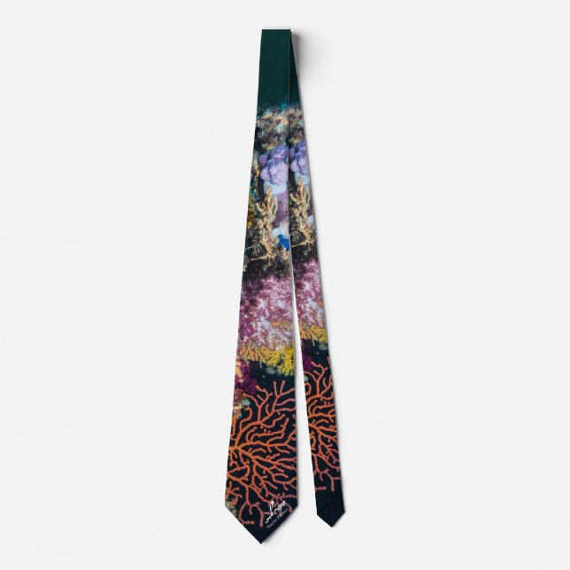 Colourful soft coral, Marine Flowers, Tie (Front)