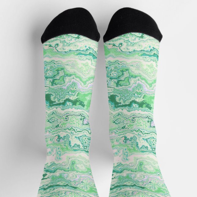 Colourful Soft Pastel Eclectic Minimalist Marble Socks (Top)