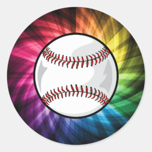 Colourful Softball; Baseball Classic Round Sticker