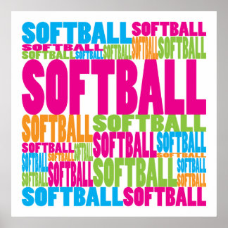 Colourful Softball Poster