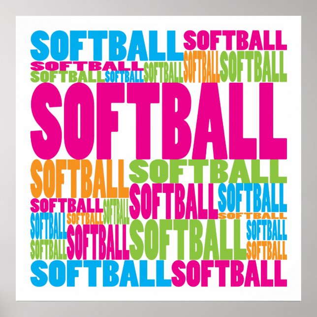 Colourful Softball Poster (Front)