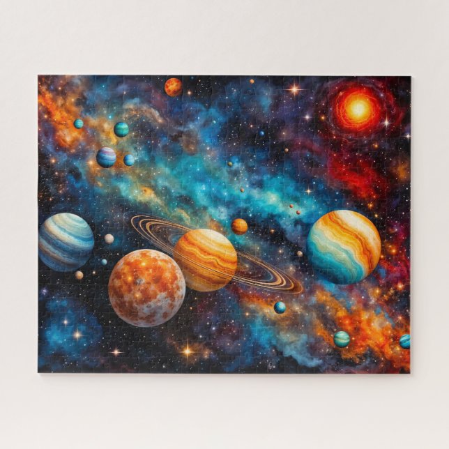 Colourful Solar System Galaxy Space Jigsaw Puzzle (Horizontal)
