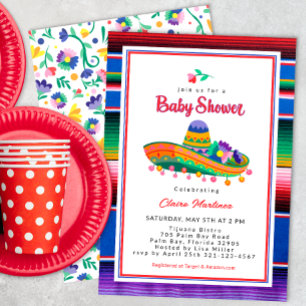 Colourful Sombrero Fiesta Baby Shower Invitation