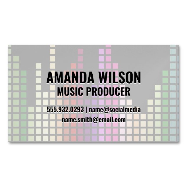 Colourful Sound Bar Equalizer Magnetic Business Card (Front)