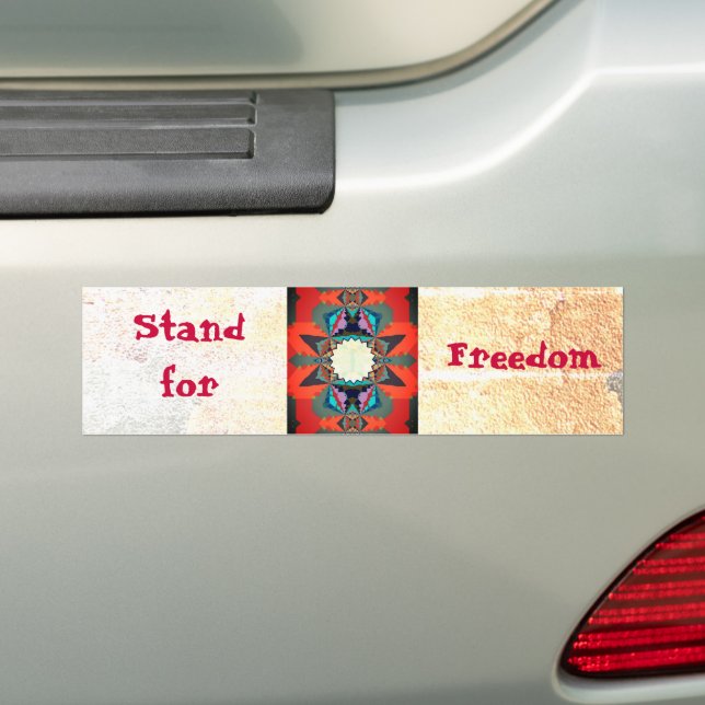 Colourful South Western Geometric Pattern Bumper Sticker (On Car)
