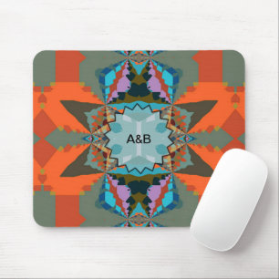 Colourful South Western Geometric Pattern Mouse Mat