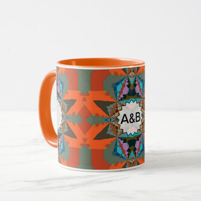 Colourful South Western Geometric Pattern Mug (Front Left)