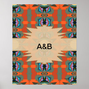 Colourful South Western Geometric Pattern Poster