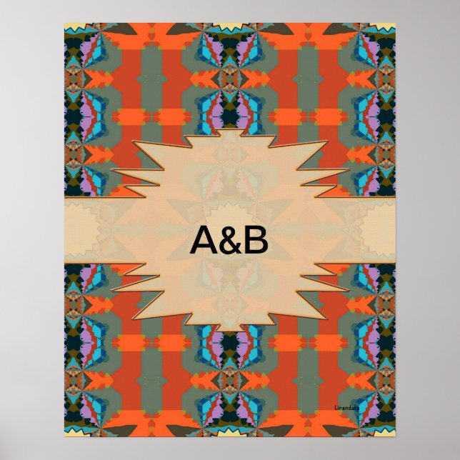 Colourful South Western Geometric Pattern Poster (Front)