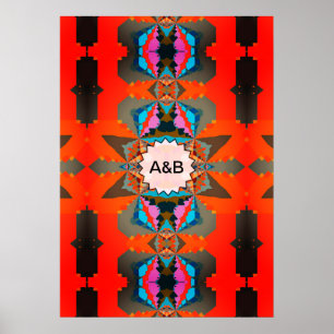 Colourful South Western Geometric Pattern Poster
