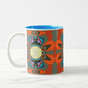 Colourful South Western Geometric Pattern Two-Tone Coffee Mug