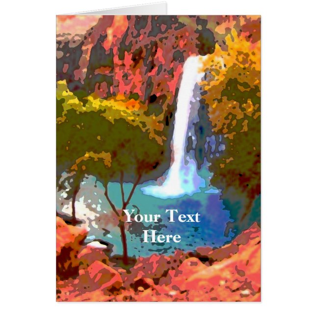 Colourful Southwest Waterfall, Blank Inside (Front)