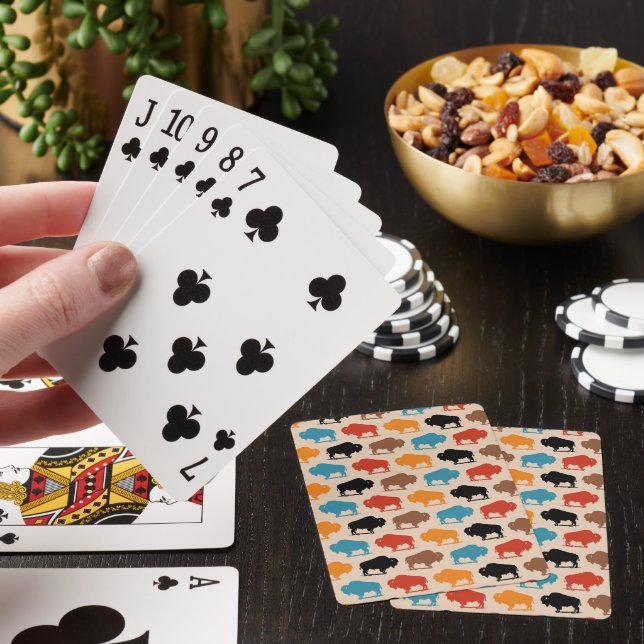 Colourful Southwestern Buffalo Pattern Playing Cards (In Situ)