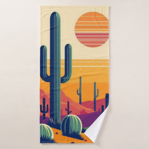 Colourful southwestern desert art bath towel