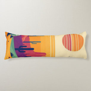 Colourful southwestern desert art body cushion