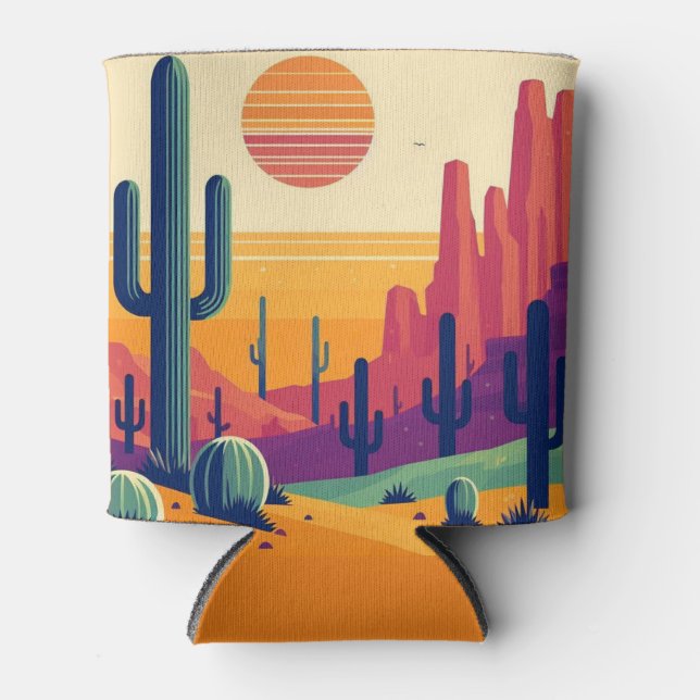 Colourful southwestern desert art can cooler (Front)