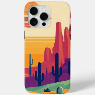 Colourful southwestern desert art iPhone 15 pro max case